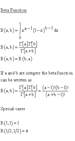 Statistical Distributions - Inverted Beta Distribution - Beta Function