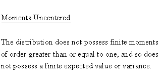 Statistical Distributions - Cauchy 1 Distribution - UncenteredDescriptive Statistics - Moments