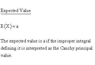 Statistical Distributions - Cauchy 2 (Parameter) Distribution - ExpectedValue - Cauchy Principal Value