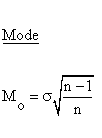 Statistical Distributions - Chi Distribution - Mode