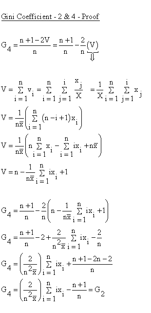 Descriptive Statistics - Concentration - Gini Coefficient - 2 & 4 - Proof