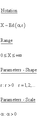 Statistical Distributions - Erlang Distribution - Parameters