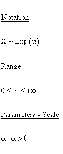 Statistical Distributions - Exponential Distribution - Notation