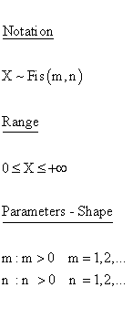 Statistical Distributions - Fisher F-Distribution - Notation