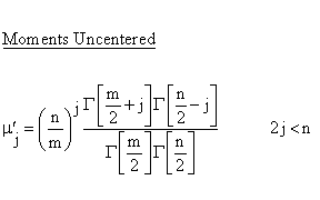 Statistical Distributions - Fisher F-Distribution - Uncentered Descriptive Statistics - Moments