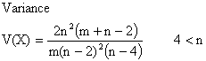 Statistical Distributions - Fisher F-Distribution - Variance