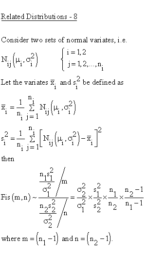 Statistical Distributions - Fisher F-Distribution - Related Distributions8 - Fisher F-Distribution versus Normal Distributions