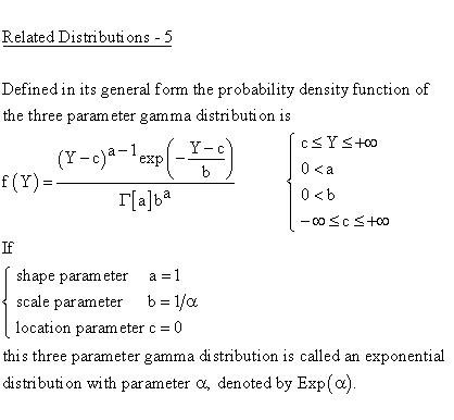 Statistical Distributions - Gamma Distribution - Related Distributions 5 -Gamma 3-Parameter Distribution versus Exponential Distribution