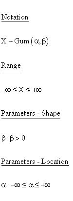 Gumbel Distribution - Notation - Range - Parameters