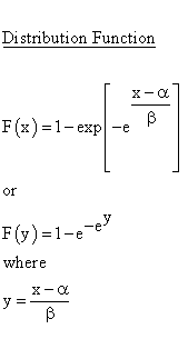 Statistical Distributions - Gumbel Distribution - Distribution Function