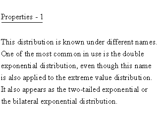 Statistical Distributions - Laplace Distribution - Properties 1