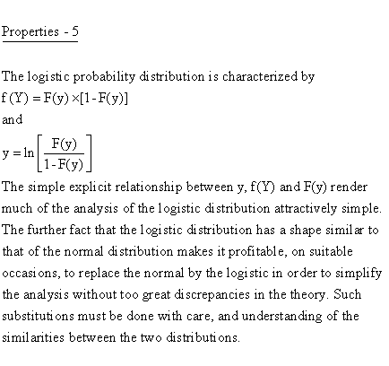 Statistical Distributions - Logistic Distribution - Properties 5