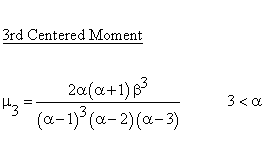 Statistical Distributions - Pareto Distribution - Third Centered Moment