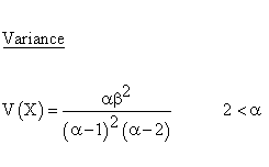 Statistical Distributions - Pareto Distribution - Variance