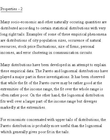 Statistical Distributions - Pareto Distribution - Properties 2 - EconomicApplications