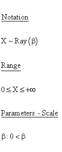 Statistical Distributions - Rayleigh Distribution - Notation