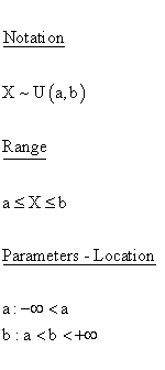 Statistical Distributions - Rectangular (Uniform) Distribution - Notation