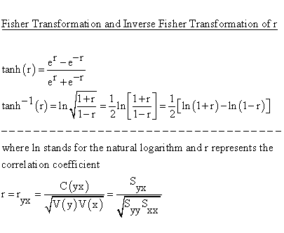 Descriptive Statistics - Simple Linear Regression - Significance Testing - Fisher Transform