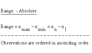 Descriptive Statistics - Variability - Range - Absolute