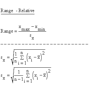 Descriptive Statistics - Variability - Range - Relative