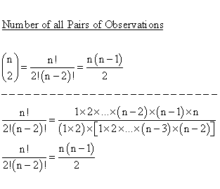 Descriptive Statistics - Variability - Observations - Number of all Pairs of Observations