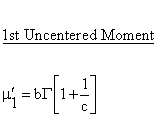 Statistical Distributions - Weibull Distribution - First Uncentered Moment