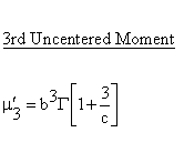 Statistical Distributions - Weibull Distribution - Third Uncentered Moment