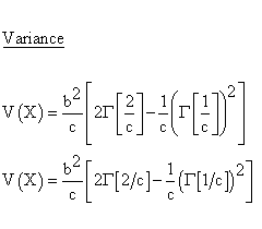 Statistical Distributions - Weibull Distribution - Variance